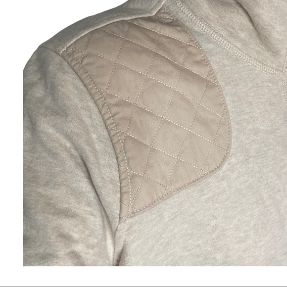 Preppy Button& Zip Sweatshirt Jacket with Patch Shoulder Size 2XL / Lauren RL - Picture 2 of 14